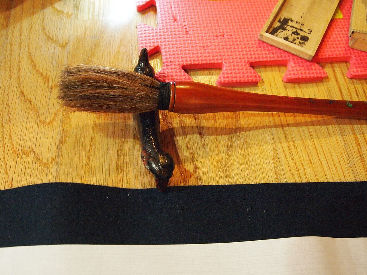 Japanese calligraphy brush used for a hands-on shodo workshop